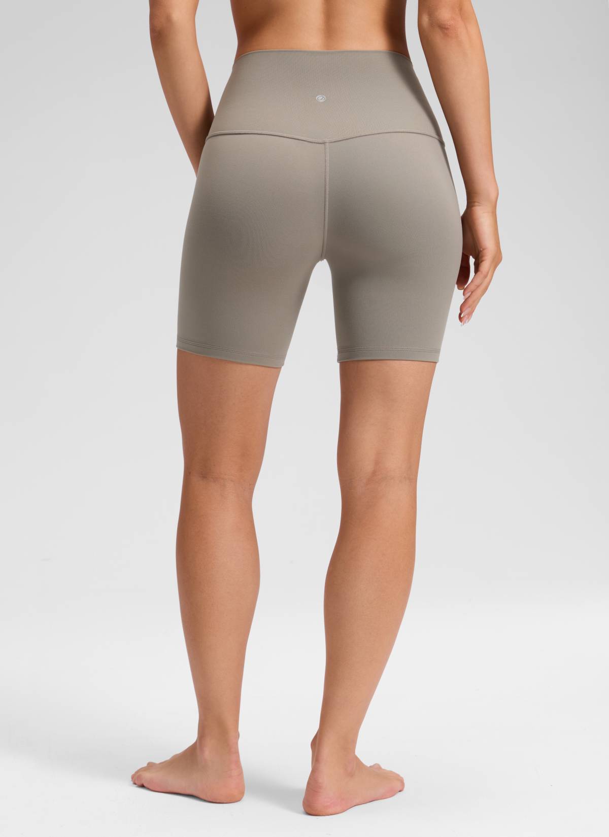 CRZ YOGA Women's Yoga High Rise Biker Shorts Butterluxe Shorts 6'' Warm Ash Grey