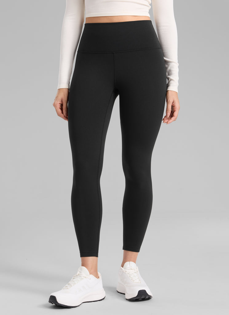 CRZ YOGA Women's Thermal Fleece Lined Casual High Rise Legging 25'' Black
