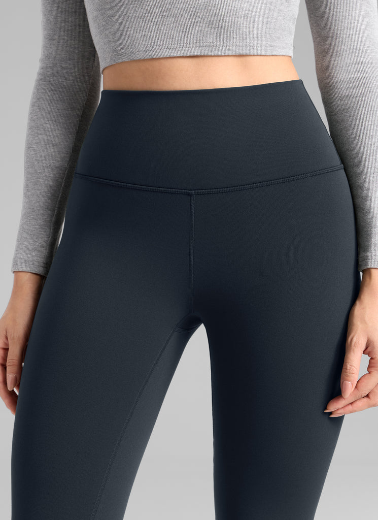 CRZ YOGA Women's Thermal Fleece Lined Casual High Rise Legging 25'' True Navy