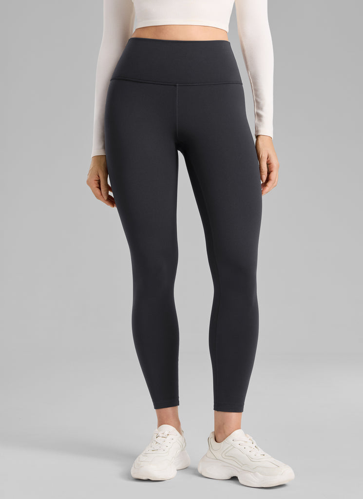 CRZ YOGA Women's Thermal Fleece Lined Casual High Rise Legging 25'' True Navy