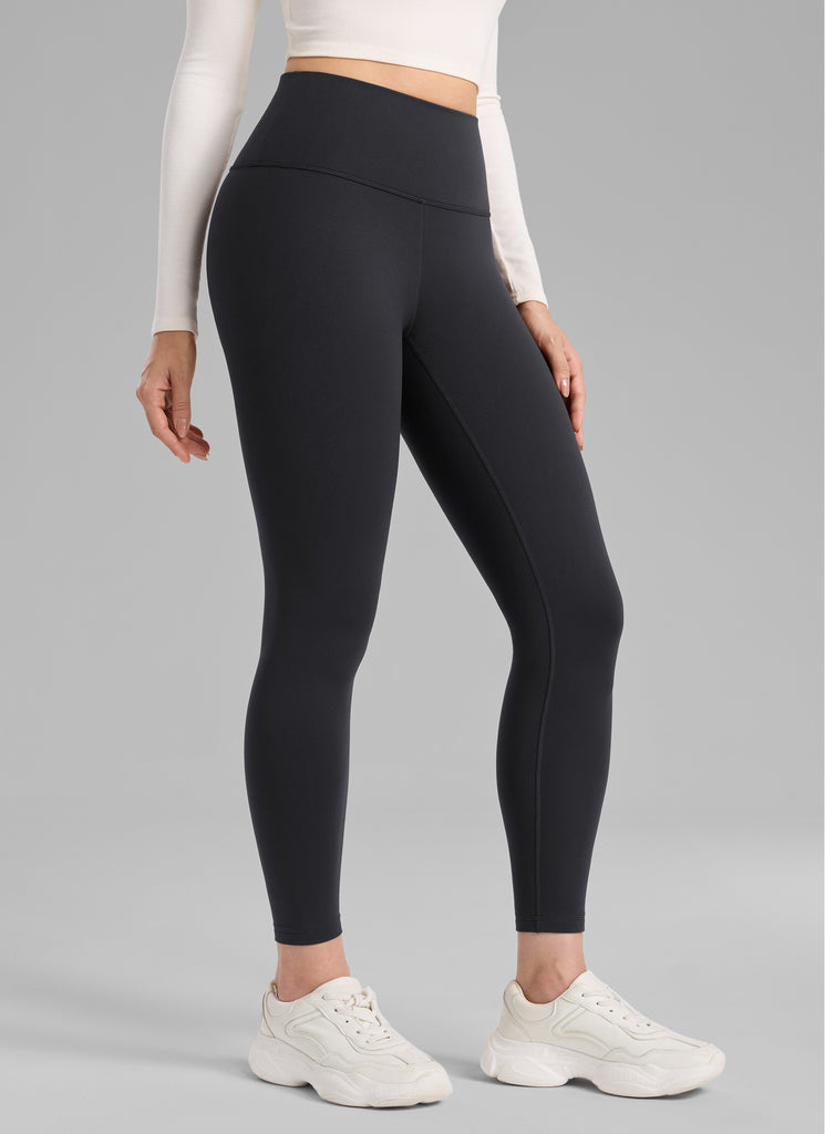 CRZ YOGA Women's Thermal Fleece Lined Casual High Rise Legging 25'' Ink Gray