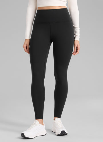 CRZ YOGA Women's Fleece Lined Casual High Rise Legging 28'' Black
