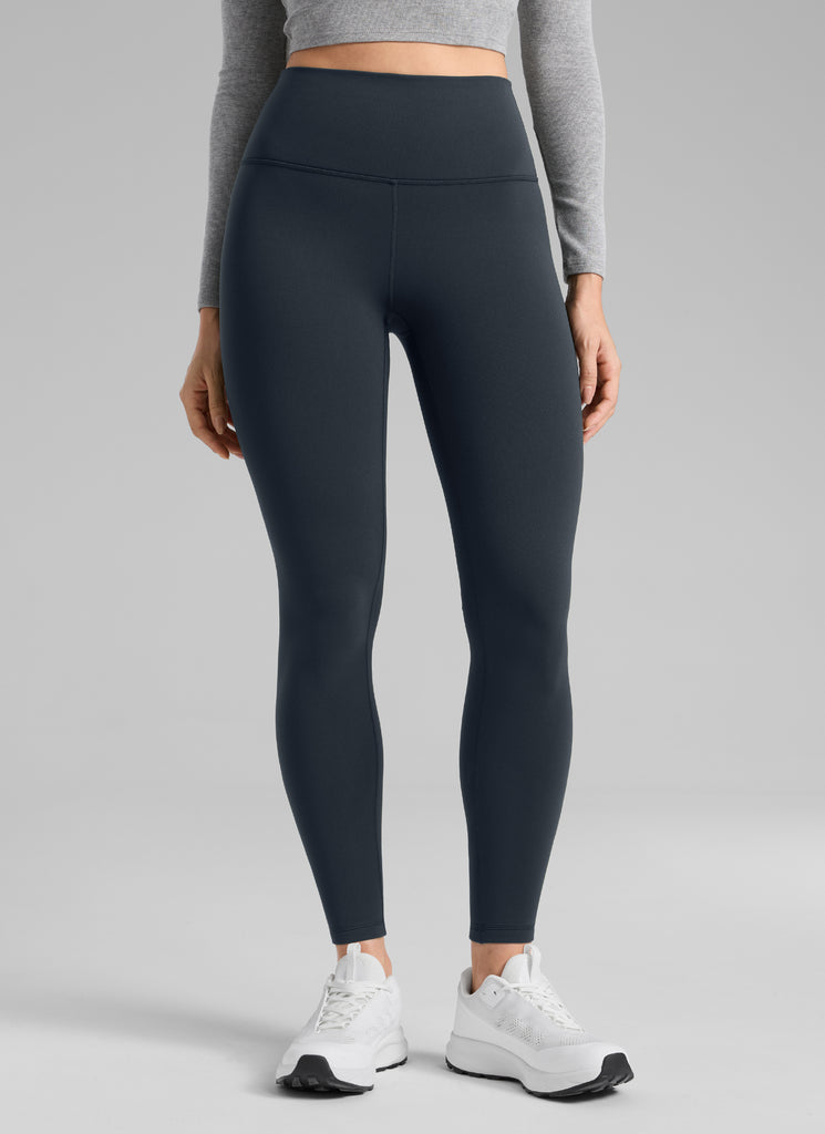 CRZ YOGA Women's Fleece Lined Casual High Rise Legging 28'' True Navy