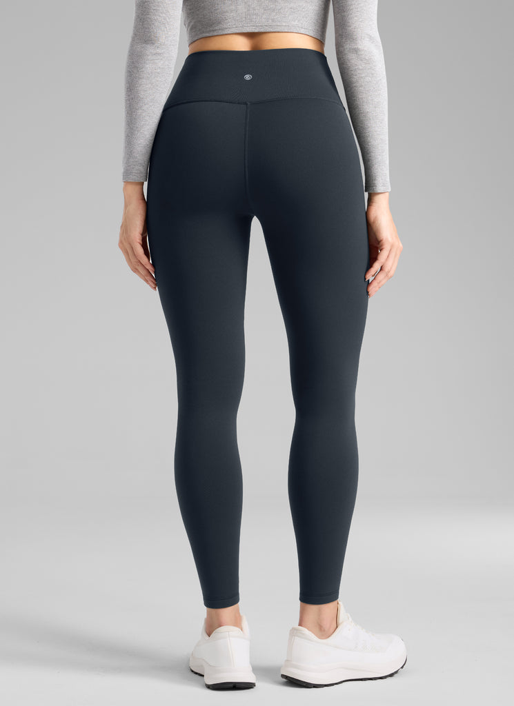 CRZ YOGA Women's Fleece Lined Casual High Rise Legging 28'' True Navy