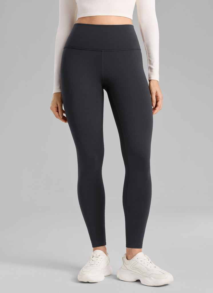 CRZ YOGA Women's Fleece Lined Casual High Rise Legging 28'' Ink Gray