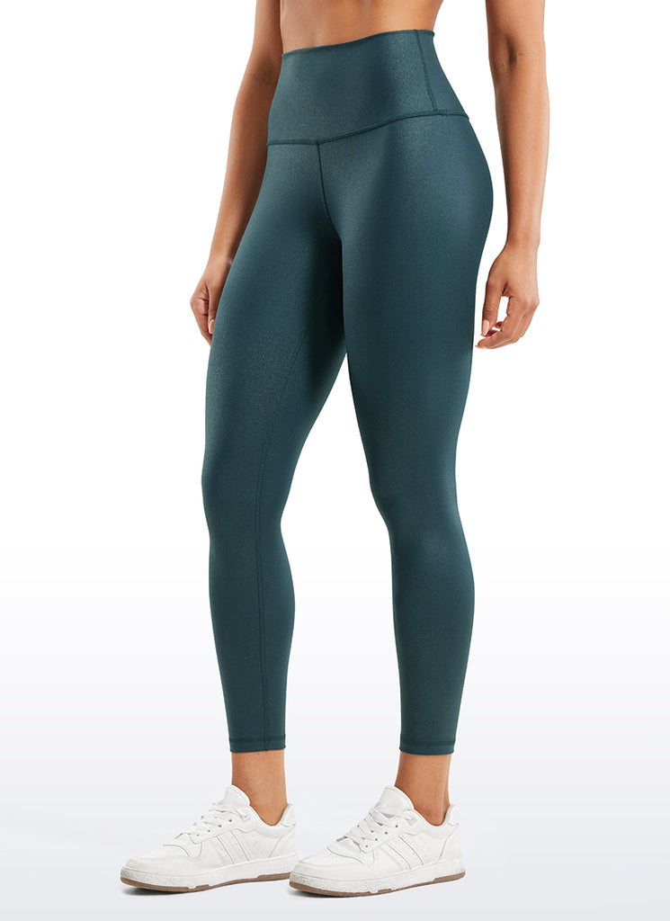 CRZ YOGA Women Butterluxe Matte Faux Leather Leggings 25'' Melanite Classic