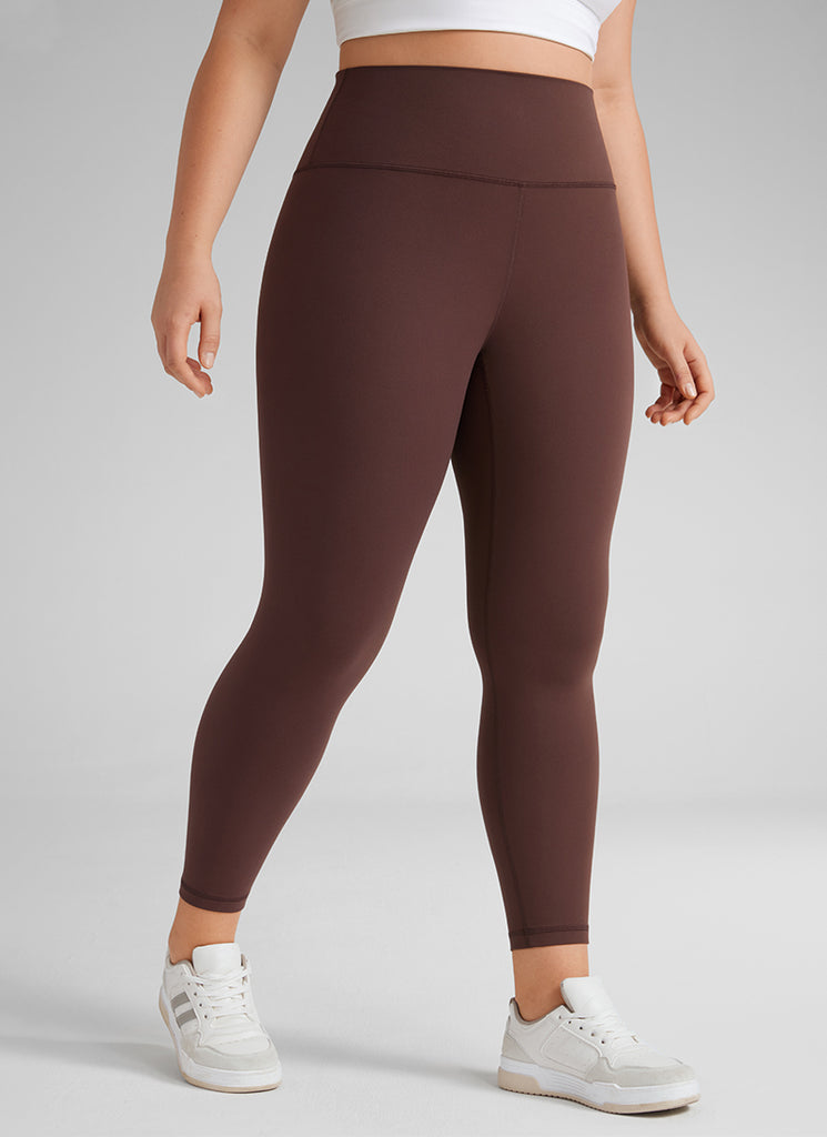 CRZ YOGA Women's Yoga High Rise Plus Size Butterluxe Leggings 25'' Taupe
