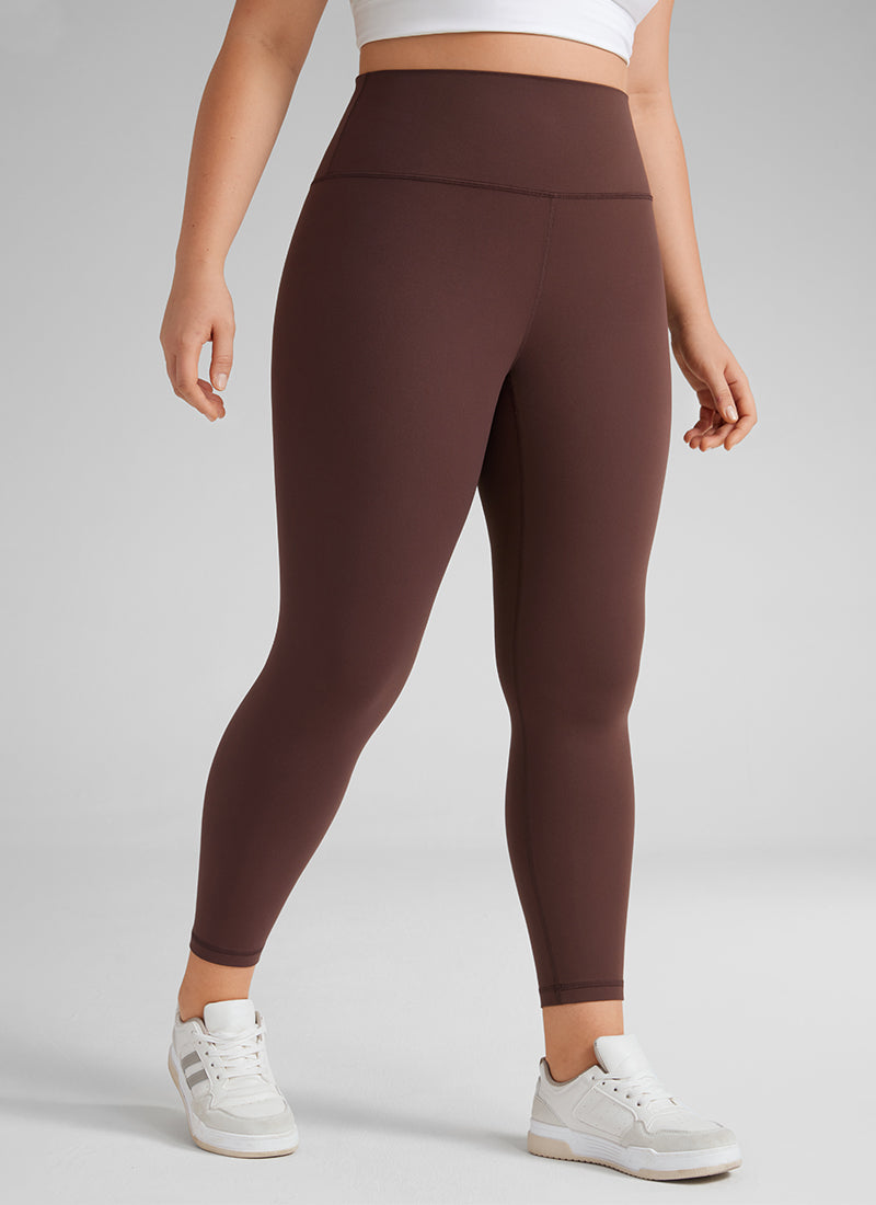 CRZ YOGA Women's Yoga High Rise Plus Size Butterluxe Leggings 25'' Taupe @model_info:Victoria