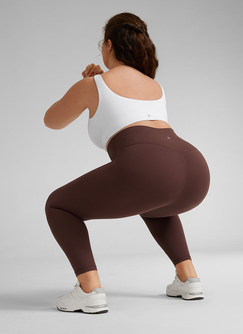 CRZ YOGA Women's Yoga High Rise Plus Size Butterluxe Leggings 25'' Taupe @model_info:Victoria