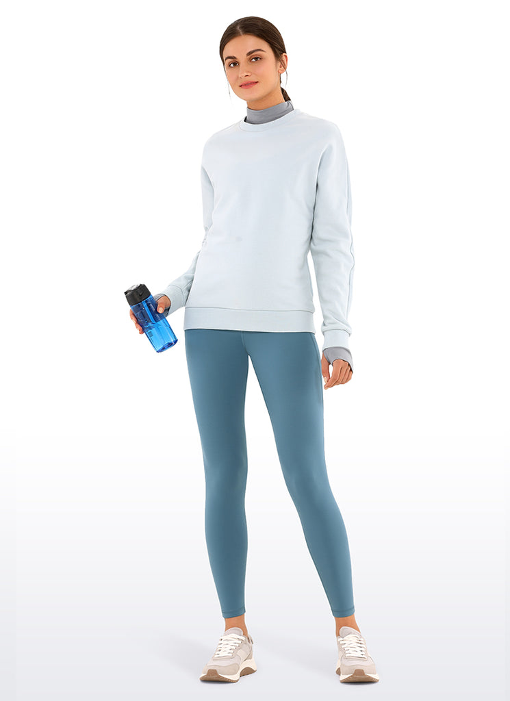 CRZ YOGA Women's Yoga Lounge High Rise Butterluxe Pocket Leggings 25'' Blue Ashes