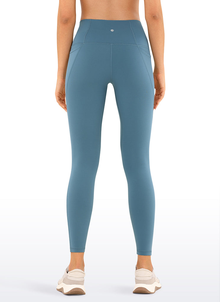 CRZ YOGA Women's Yoga Lounge High Rise Butterluxe Pocket Leggings 25'' Blue Ashes