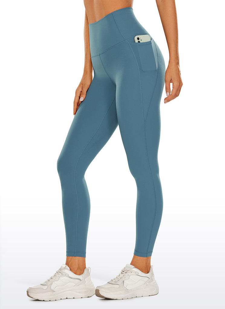 CRZ YOGA Women's Yoga Lounge High Rise Butterluxe Pocket Leggings 25'' Blue Ashes