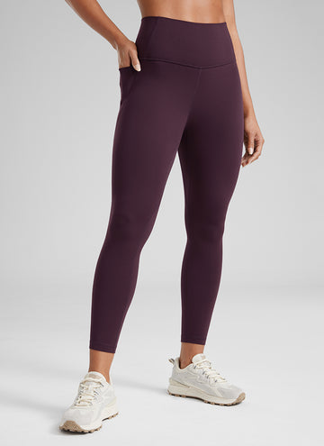 CRZ YOGA Women's Yoga Lounge High Rise Butterluxe Pocket Leggings 25'' Deep Purple