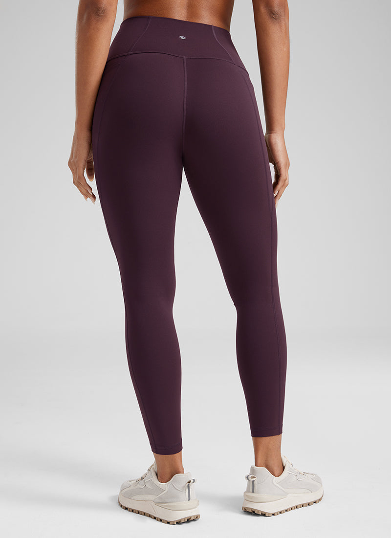 CRZ YOGA Women's Yoga Lounge High Rise Butterluxe Pocket Leggings 25'' Deep Purple @model_info:Crystal