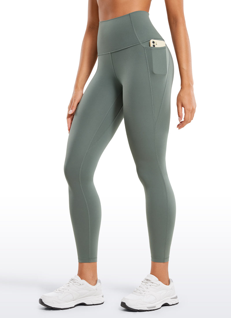 CRZ YOGA Women's Yoga Lounge High Rise Butterluxe Pocket Leggings 25'' Grey Sage