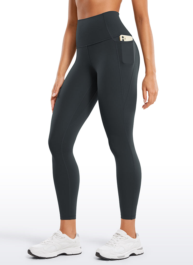 CRZ YOGA Women's Yoga Lounge High Rise Butterluxe Pocket Leggings 25'' Grey Olive
