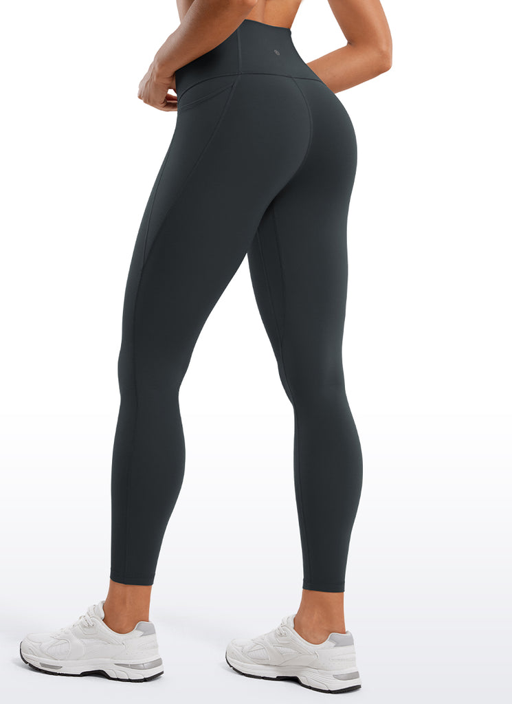 CRZ YOGA Women's Yoga Lounge High Rise Butterluxe Pocket Leggings 25'' Grey Olive