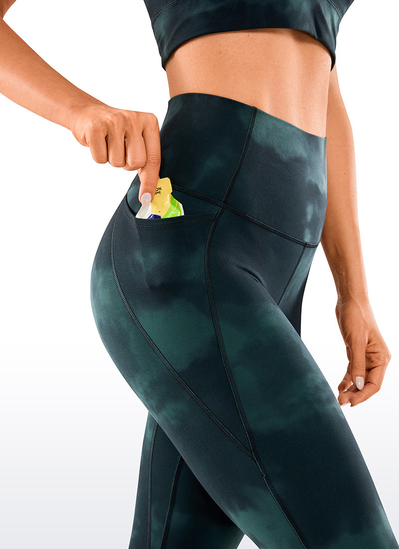 CRZ YOGA Women's Yoga Lounge High Rise Butterluxe Pocket Leggings 25'' Grey Olive