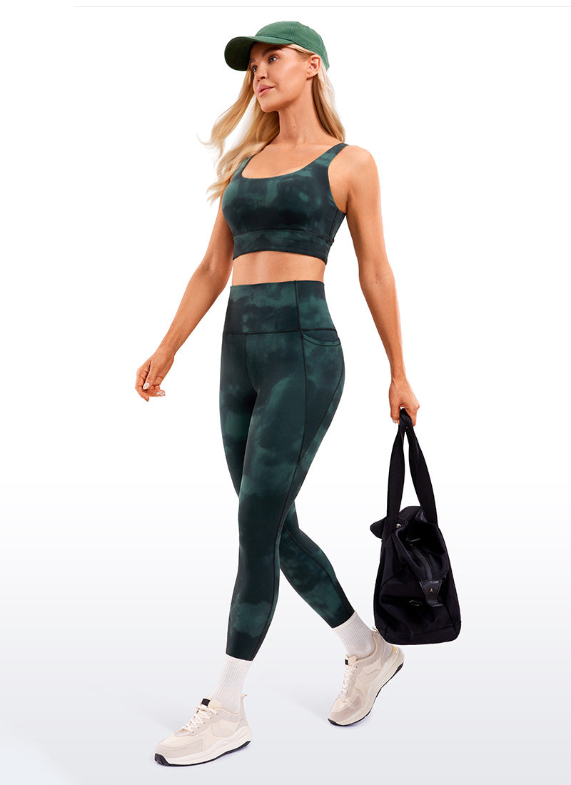 CRZ YOGA Women's Yoga Lounge High Rise Butterluxe Pocket Leggings 25'' Taupe