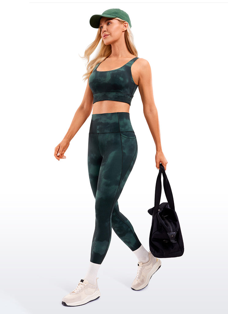 CRZ YOGA Women's Yoga Lounge High Rise Butterluxe Pocket Leggings 25'' Taupe