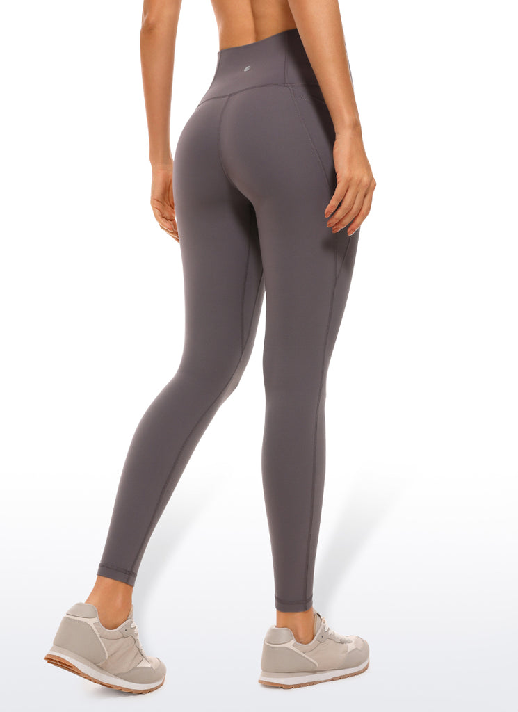 CRZ YOGA Women's Yoga Lounge High Rise Butterluxe Pocket Leggings 25'' Meteorites Black