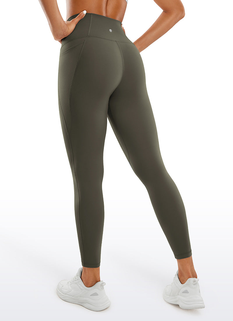 CRZ YOGA Women's Yoga Lounge High Rise Butterluxe Pocket Leggings 25'' Light Army Green @model_info:Gigi