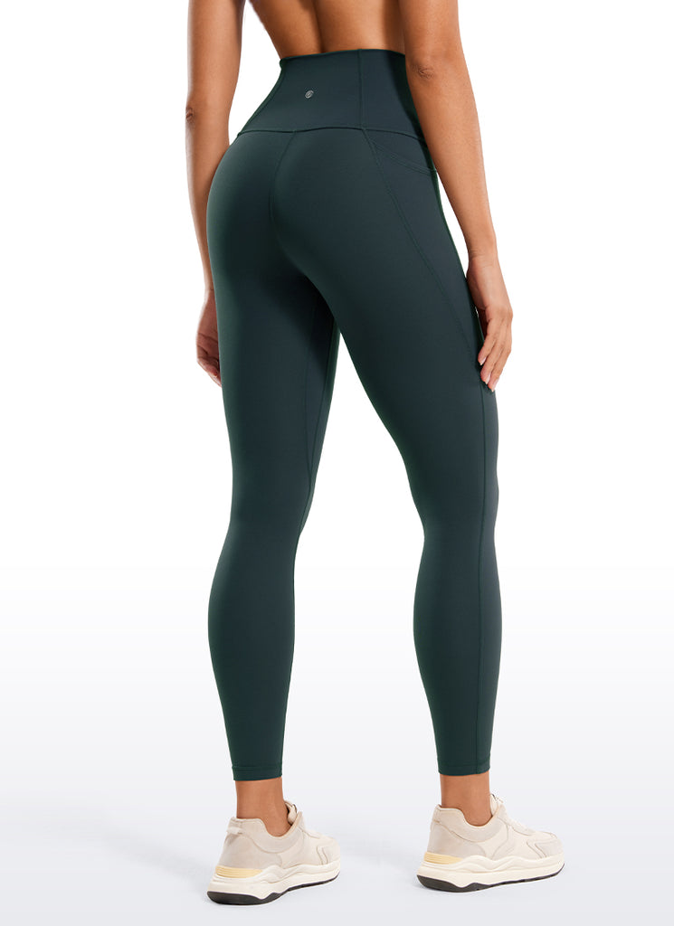 CRZ YOGA Women's Yoga Lounge High Rise Butterluxe Pocket Leggings 25'' Taupe