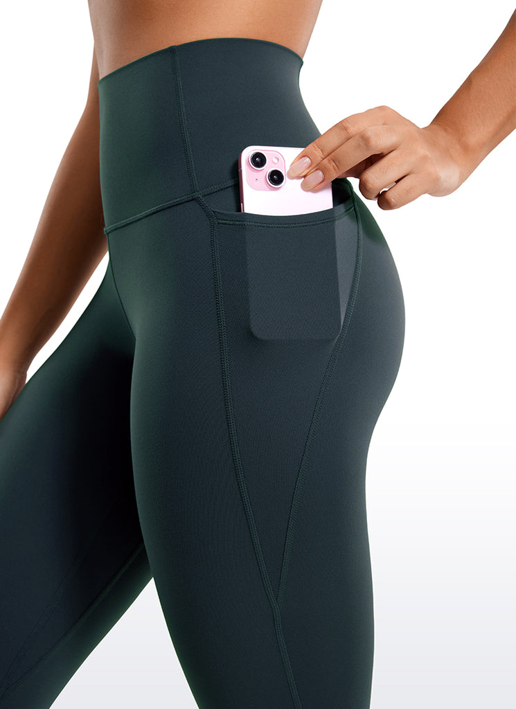 CRZ YOGA Women's Yoga Lounge High Rise Butterluxe Pocket Leggings 25'' Taupe