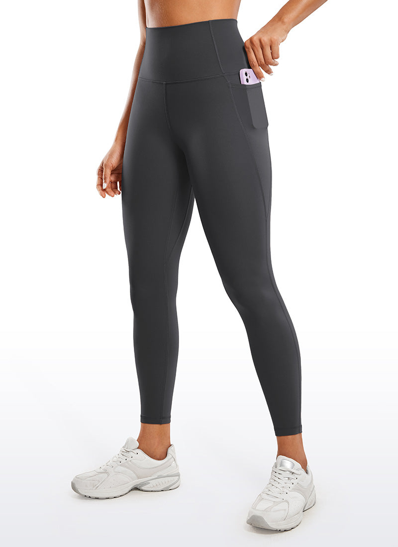 CRZ YOGA Women's Yoga Lounge High Rise Butterluxe Pocket Leggings 25'' Mysterious Grey @model_info:Gigi