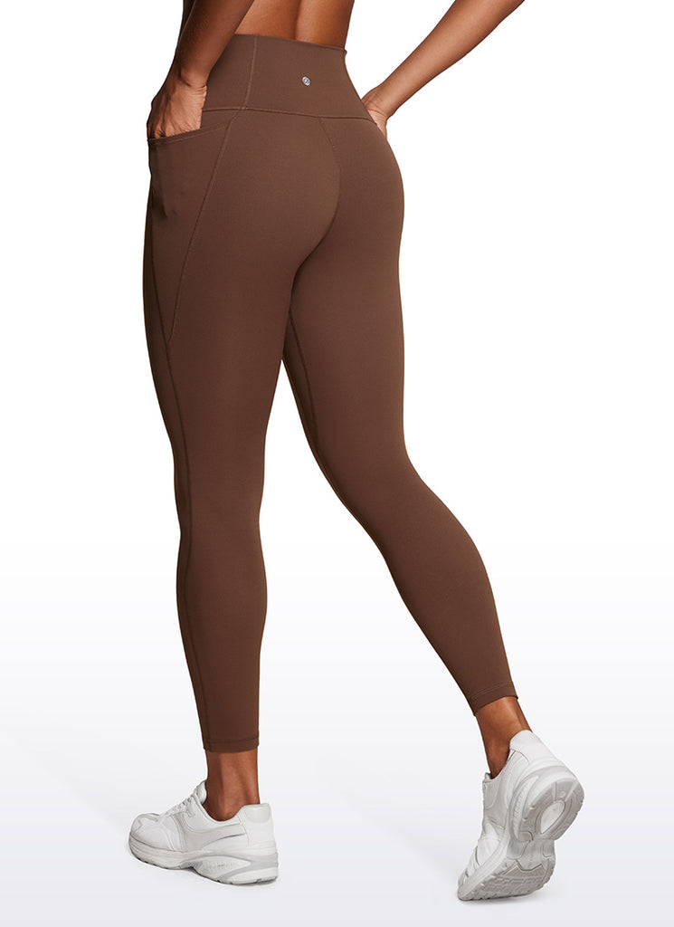 CRZ YOGA Women's Yoga Lounge High Rise Butterluxe Pocket Leggings 25'' Deep Red