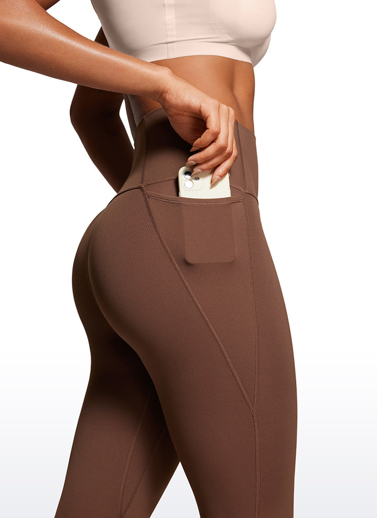 CRZ YOGA Women's Yoga Lounge High Rise Butterluxe Pocket Leggings 25'' Deep Red