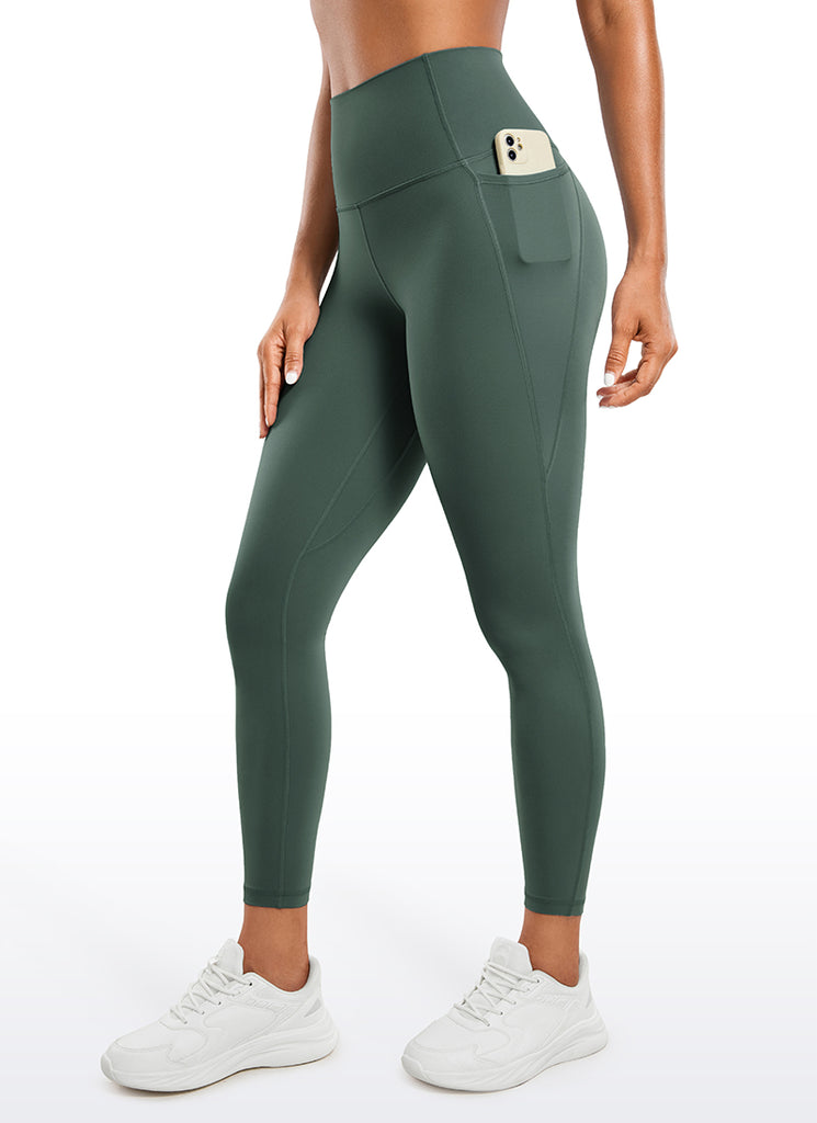 CRZ YOGA Women's Yoga Lounge High Rise Butterluxe Pocket Leggings 25'' Black Tie Dye Flowers