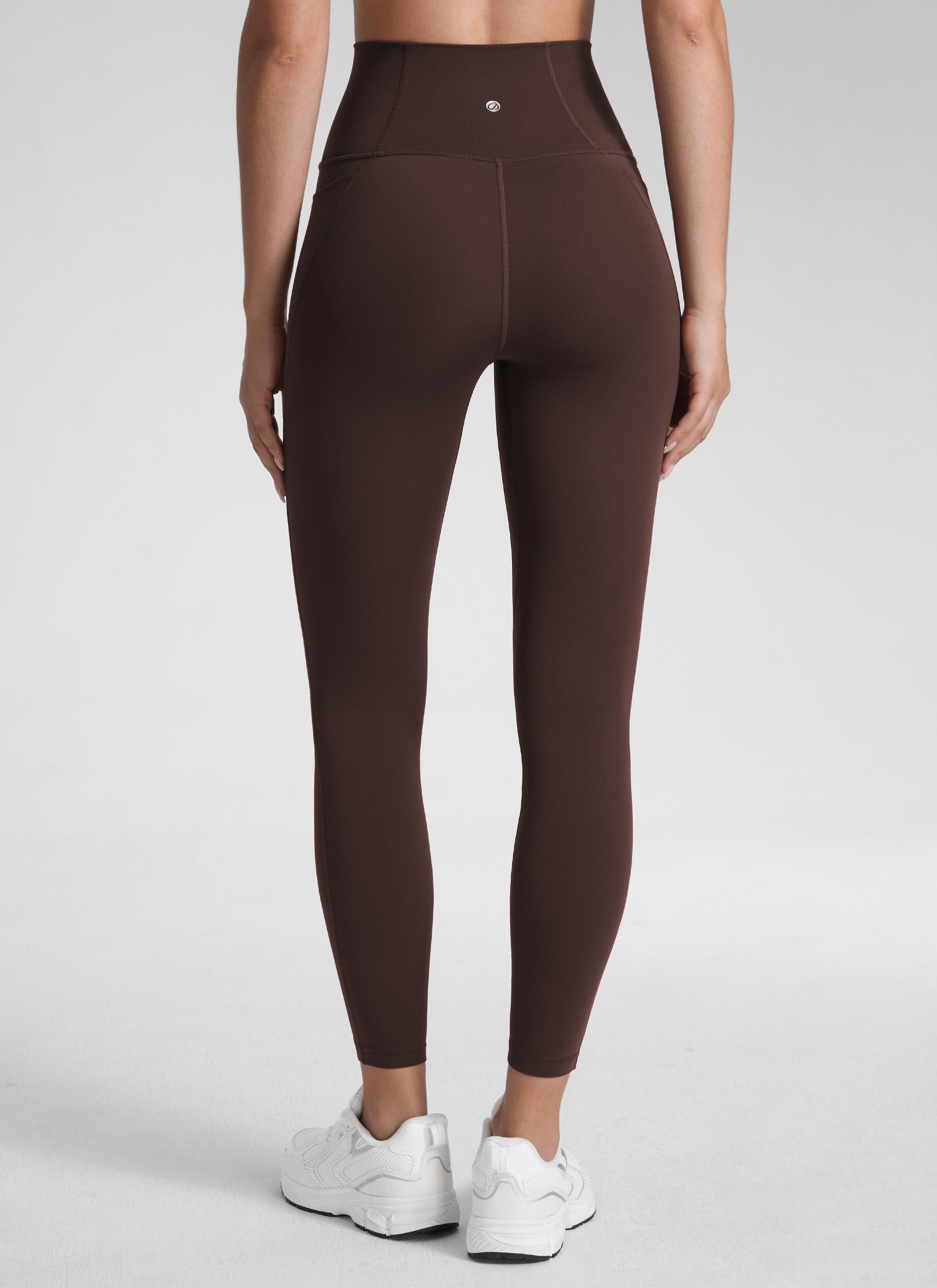 CRZ YOGA Women's Yoga Lounge High Rise Butterluxe Pocket Leggings 25'' Hot Fudge Brown @model_info:Malisa