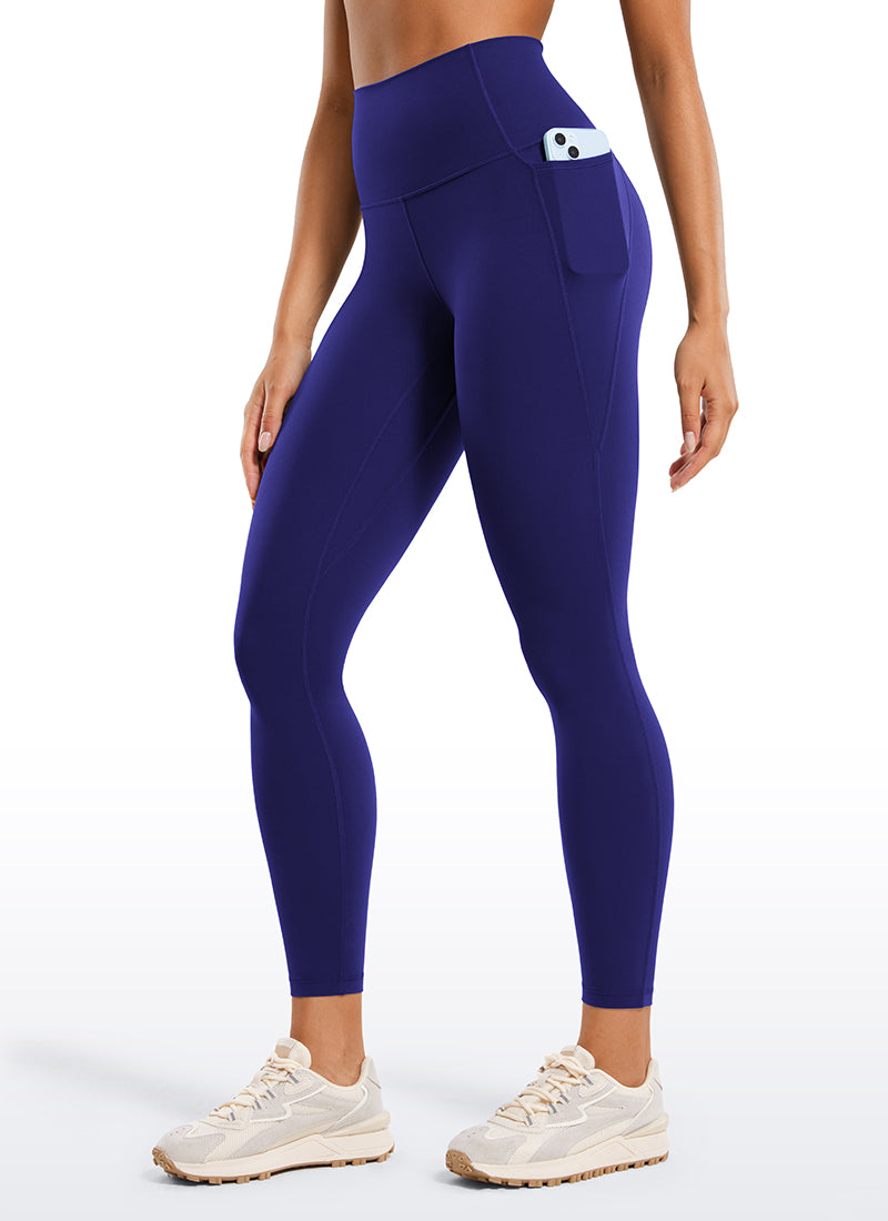 CRZ YOGA Women's Yoga Lounge High Rise Butterluxe Pocket Leggings 25'' Larkspur Blue @model_info:Fiona