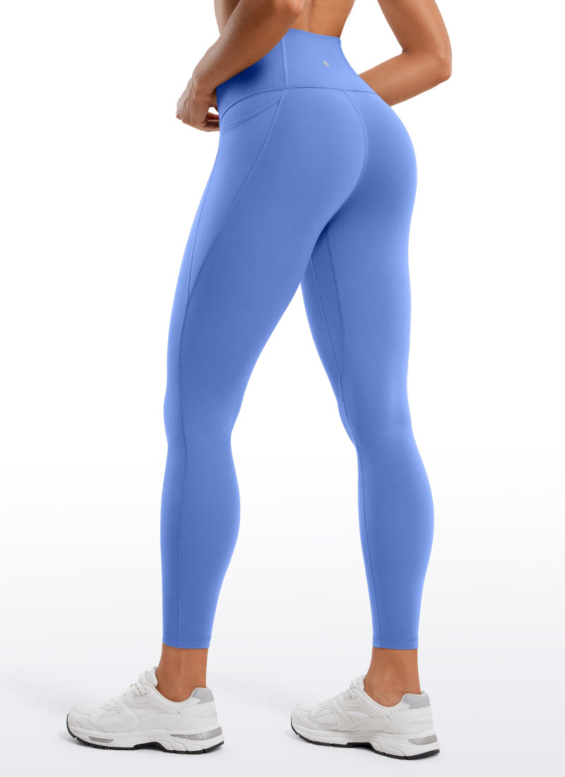 CRZ YOGA Women's Yoga Lounge High Rise Butterluxe Pocket Leggings 25'' Wild Indigo @model_info:Fiona
