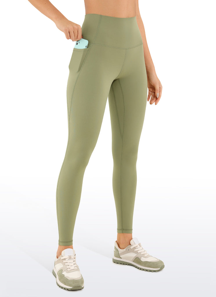 CRZ YOGA Women's Yoga Lounge High Rise Butterluxe Pocket Leggings 25'' Grey Sage