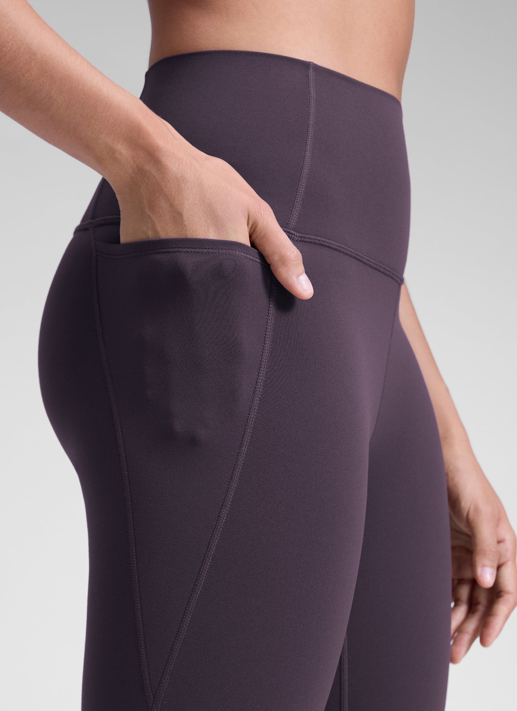 CRZ YOGA Women's Yoga Lounge High Rise Butterluxe Pocket Leggings 25'' Atmosphere Purple @model_info:S3