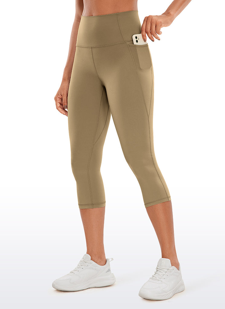 CRZ YOGA Womens Butterluxe High Waist Pockets Capri Leggings 19'' Soul Brown
