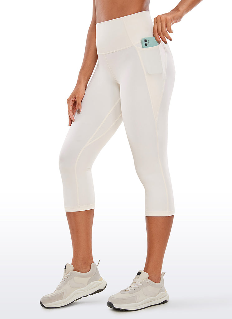 CRZ YOGA Womens Butterluxe High Waist Pockets Capri Leggings 19'' Gull Gray