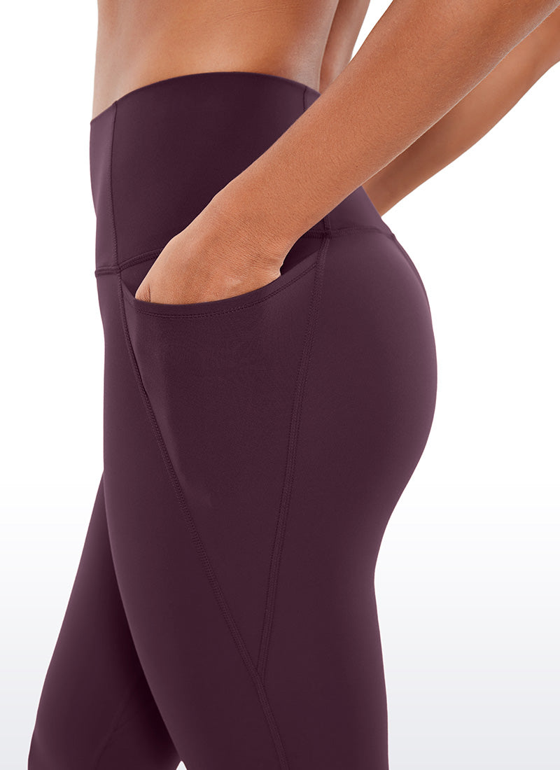 CRZ YOGA Womens Butterluxe High Waist Pockets Capri Leggings 19'' Deep Purple @model_info:Gigi