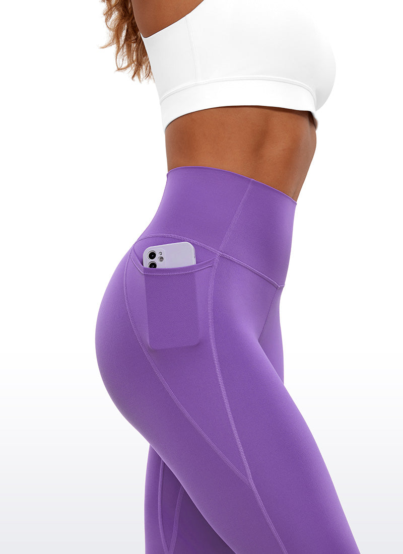 CRZ YOGA Womens Butterluxe High Waist Pockets Capri Leggings 23'' Royal Lilac @model_info:Gigi