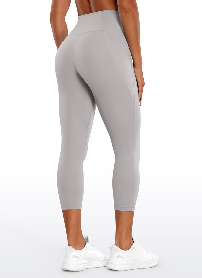 CRZ YOGA Womens Butterluxe High Waist Pockets Capri Leggings 23'' Gull Gray @model_info:Gigi