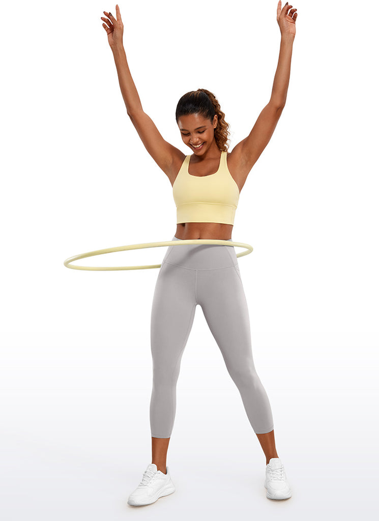 CRZ YOGA Womens Butterluxe High Waist Pockets Capri Leggings 23'' Taupe