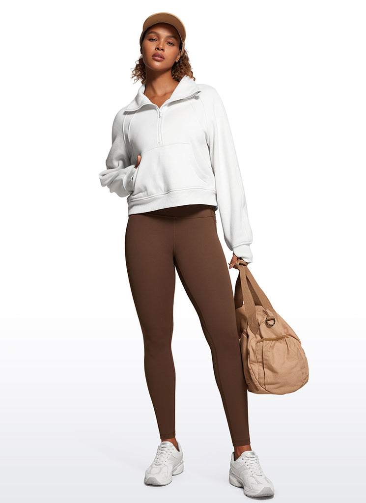 CRZ YOGA Womens Butterluxe Pockets Workout Leggings 28" Coffee Brown