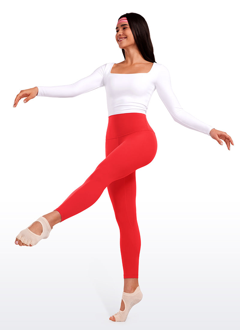 CRZ YOGA Women's Lounge Super High Rise Butterluxe Yoga Leggings 25'' Deep Red @model_info:Grabi