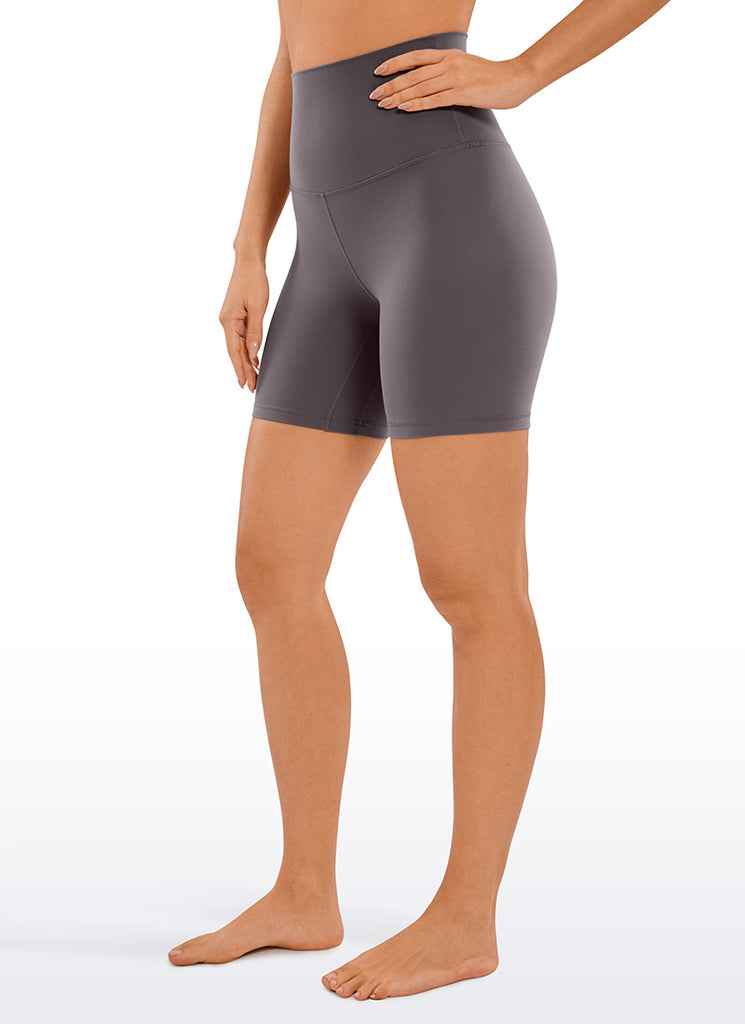 CRZ YOGA Women's Yoga Super High Waist Butterluxe Shorts 6'' Hibiscus Purple