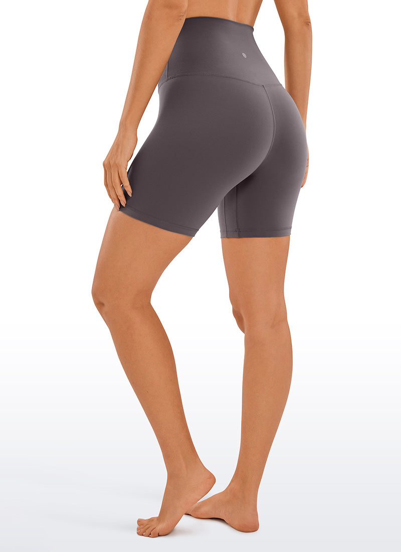CRZ YOGA Women's Yoga Super High Waist Butterluxe Shorts 6'' Tornado @model_info:Deni