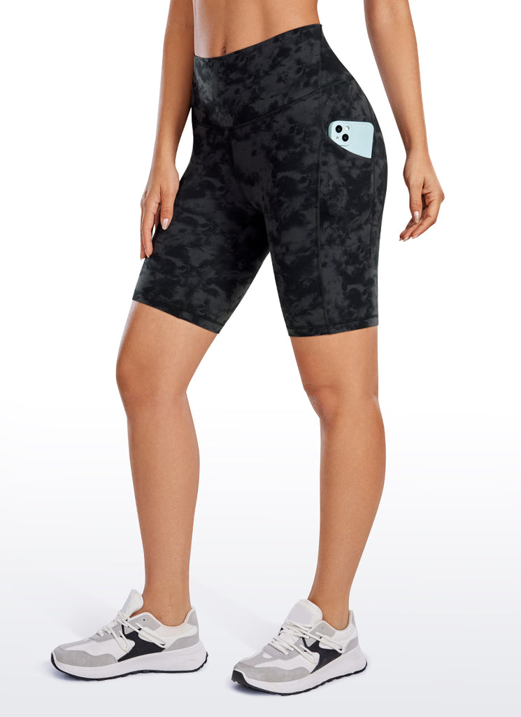 CRZ YOGA Women's Yoga High Rise Biker Butterluxe Pockets Shorts 8'' True Navy