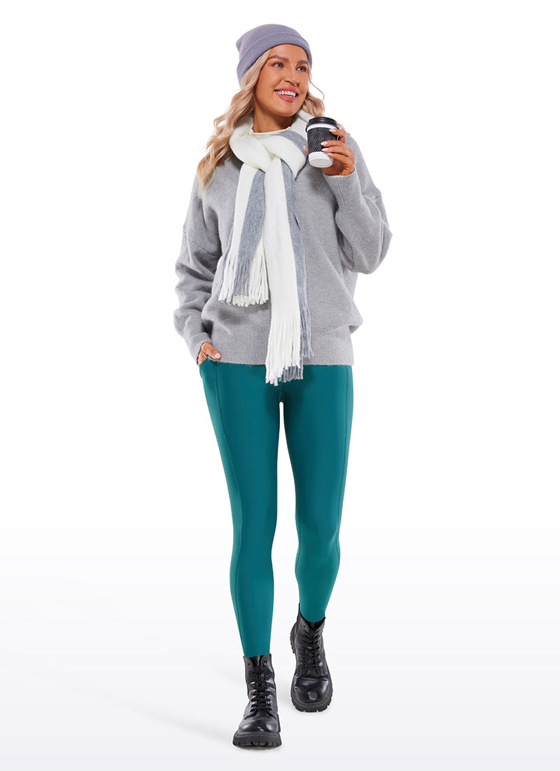 CRZ YOGA Womens Water Resistant Fleece Lined Soft Pockets Leggings 26.5