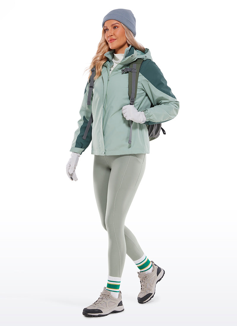 CRZ YOGA Womens Water Resistant Fleece Lined Soft Pockets Leggings 26.5